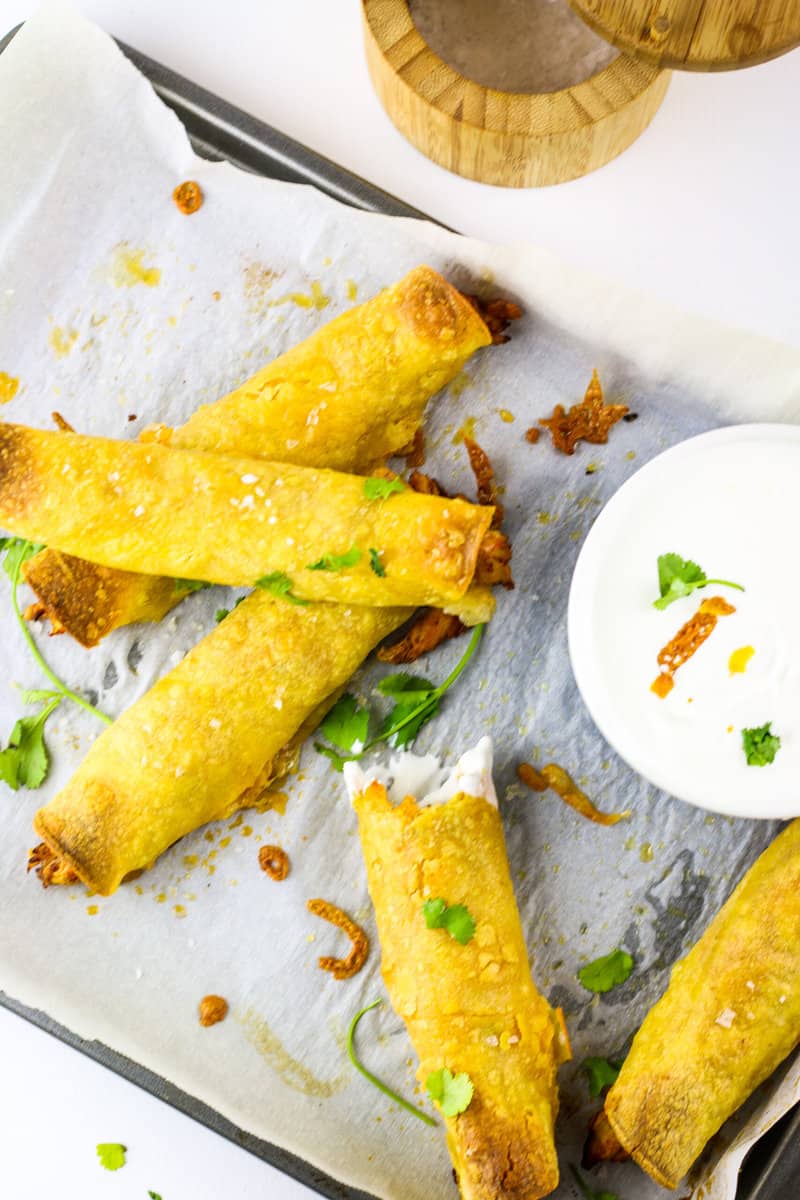Baked chicken taquitos - a super simple dinner recipe.