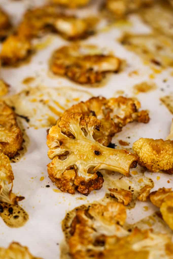 Roasted cauliflower tossed in a hot honey marinade.