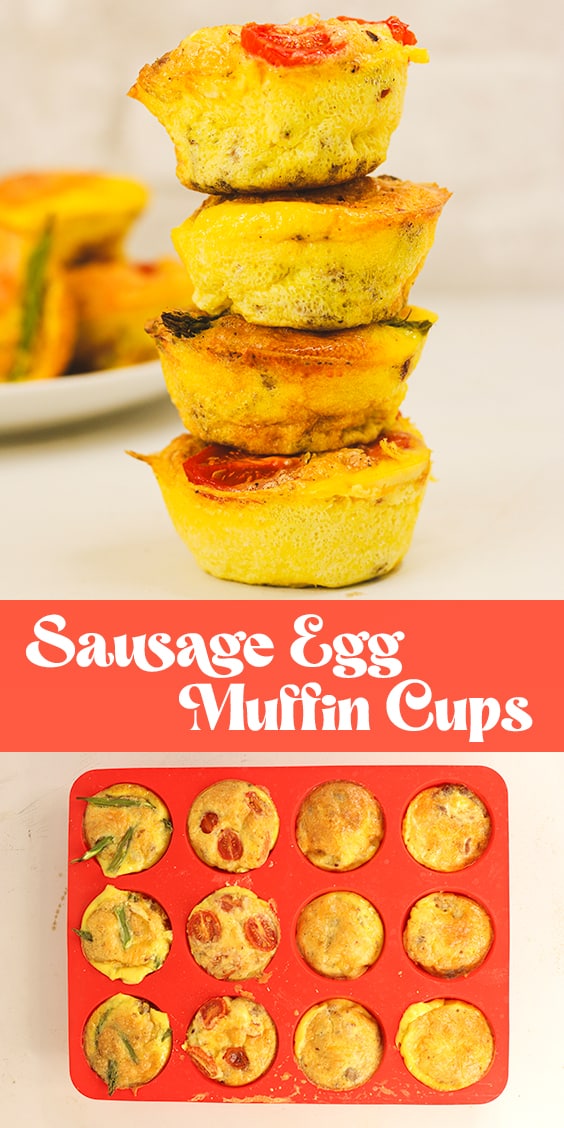 Sausage egg muffin cups for easy meal prep breakfasts.