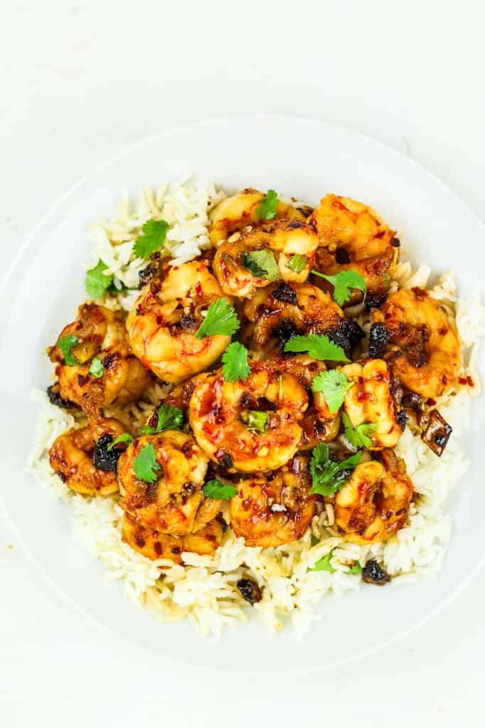 Spicy garlic ginger shrimp recipe that is quick and easy to make at home.
