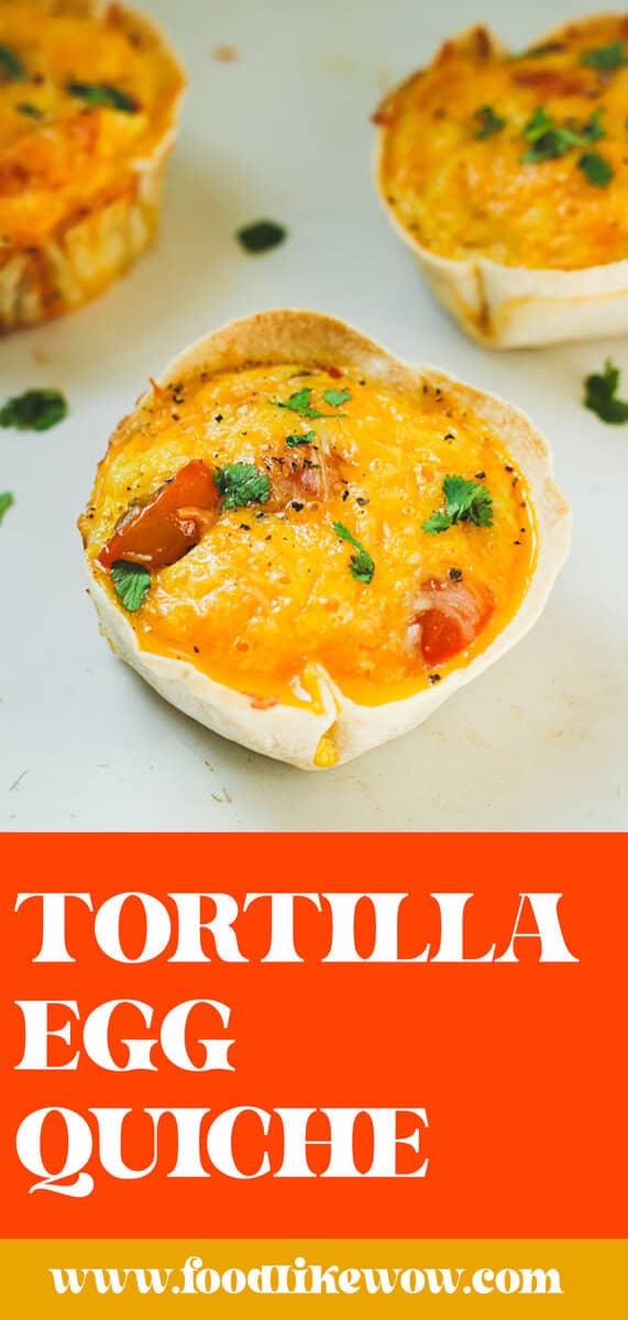 Tortilla egg quiches, an easy baked breakfast recipe with cottage cheese for lots of protein.